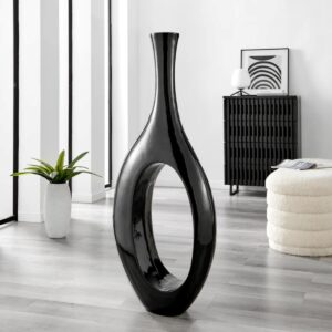 trombone vase – large black sculpture by christwin