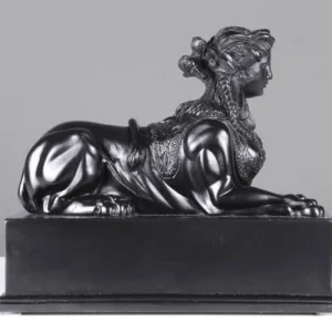 Black Sphinx on Base Statue